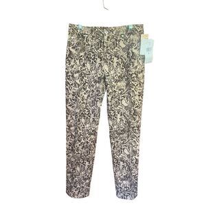 Options Garfield & Marks Printed Beige/Brown Pants Sz 6 NWT